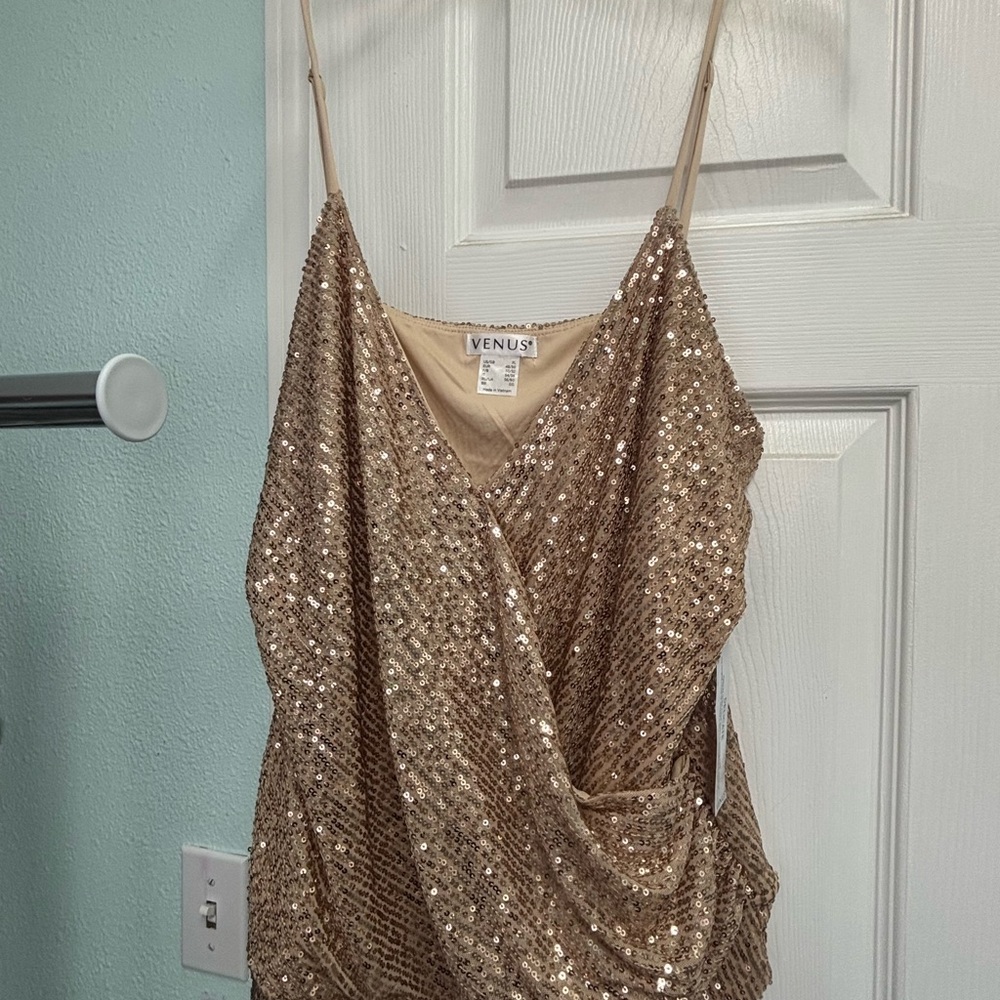 Venus Rose Gold Sequin Women's Top